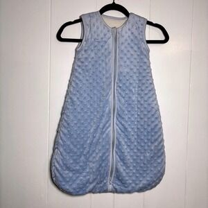 Baby in a Bag Baby Sleeping Sack Wearable Blanket Minky Dot Blue Size S 3-11 mos